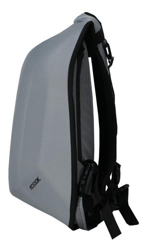 Imagen 2 de 9 de Mochila Para Moto Circuit, Rígida C/ Correa Porta Casco Gris