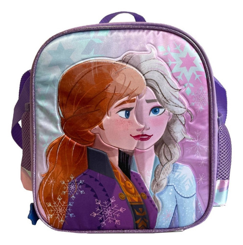 Lonchera Escolar Satinada Frozen Disney Color Violeta