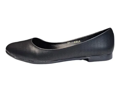 Flats Negros Dama Casual Y Formal Zapato De Piso Tipo Piel