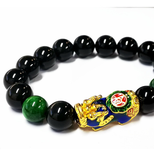 Feng Shui - Pulsera De Obsidiana Negra Pi Xiu - Cai Cai