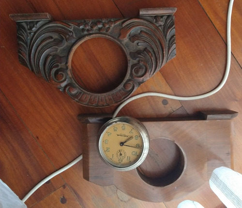 Reloj Antiguo Con Marco De Madera No Funciona