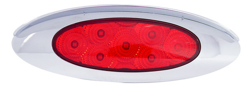 Plafón Lateral 7 Leds Con Estrobo Rojo Elíptico Tunelight