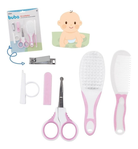 Kit Escova E Pente Kit Higiene Bebe Tesourinha Cortador Unha
