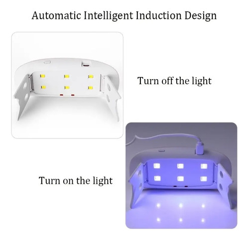 Lámpara Secador Uñas Led Uv Mini Portátil Plegable Manicura