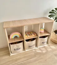 Comprar Organizador Juguetero Grande 6 Espacios Madera Montessori