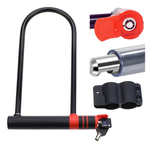 Candado U Lock Para Bicicleta Y Moto 2 Llaves Anti Robo