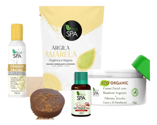 Kit Skincare Anti-idade Argila Amarela/sabonete/creme Facial