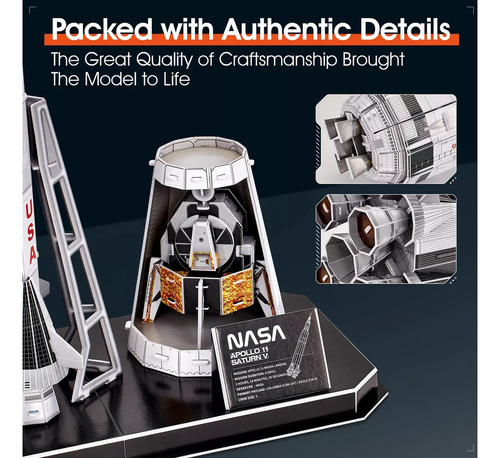 Cubic Fun Rompecabeza 3d Nasa Apolo Saturno V Cohete 136 Pie