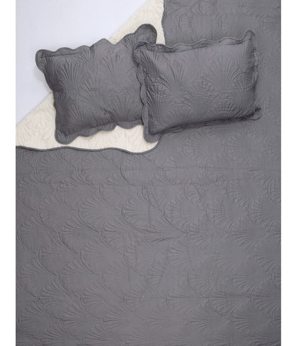Quilt Sherpa 2 Plazas Paris Liso Gris