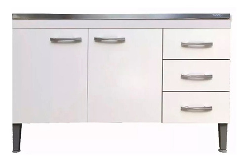 Imagen 2 de 6 de Combo De Bajo Mesada + Tapa Mdp 1,20m Símil Mármol
