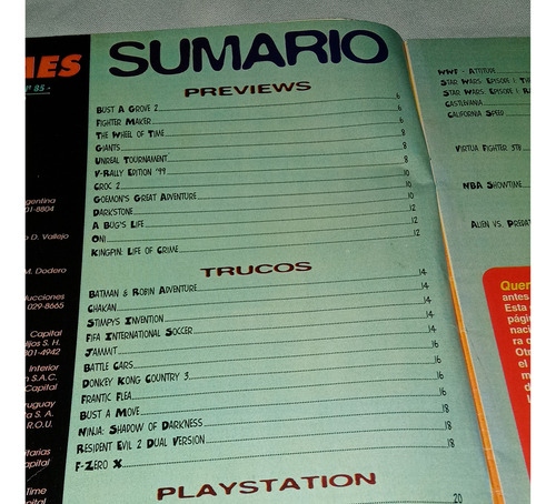 Revista Antigua ** Action Games ** N° 85 Juegos Trucos Ninte (Usado)