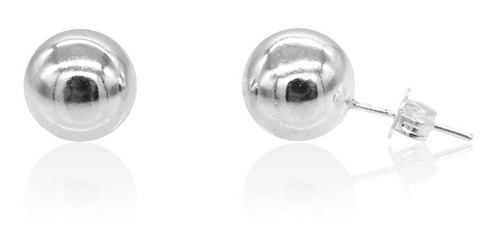 Broqueles Dormilona 9.5mm Plata .925 Bola Bolita Mujer Dama