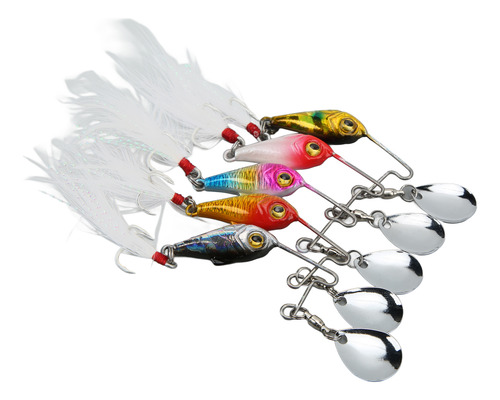 Señuelos Metálicos Spin Vib De Pesca, 5 Unidades, Mini, 15 G