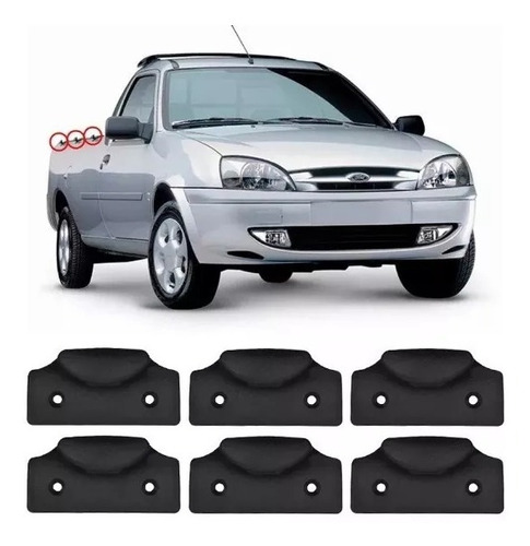 Gancho Carroceria Ford Courier  1997 À 2013 Kit C/ 6 Ganchos