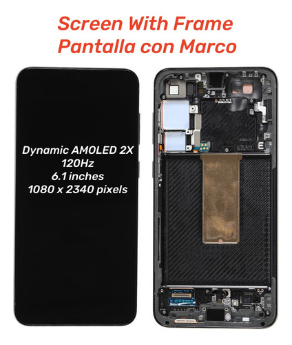 P-m Pantalla Amoled Con Marco Para Samsung S23 Sm-s911b S911