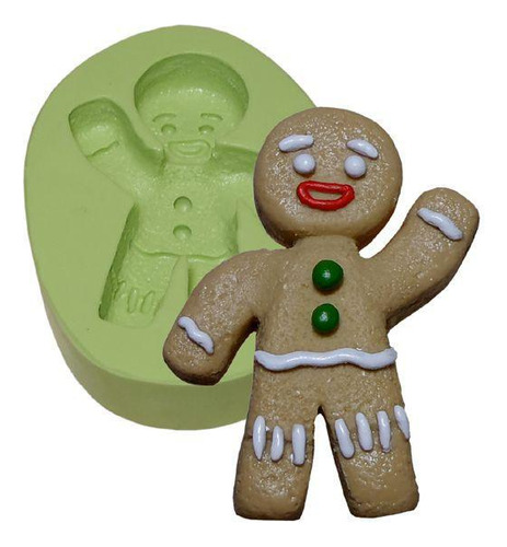 Molde De Silicone Boneco Biscoito Para Velas E Sabonetes