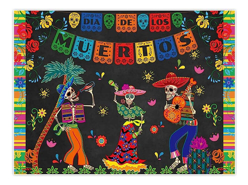 Allenjoy 8x6ft Day Of The Dead Backdrop For Mexican Fiesta S