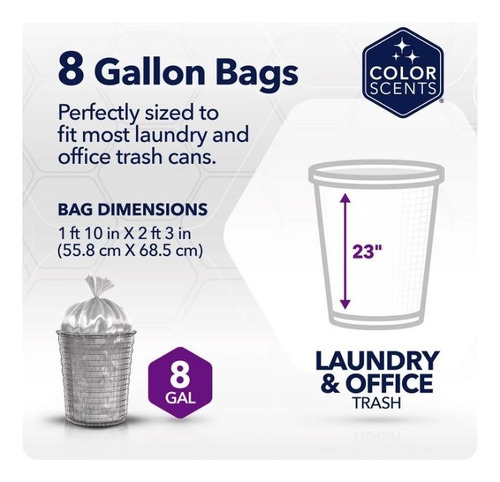 Bolsas Basura Para Oficina Aroma Vainilla / 8 Galones 40pz