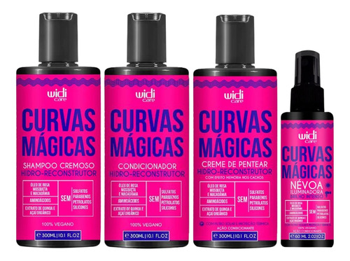 Kit Widi Care Curvas Magicas Shampoo + Cond + Creme + Nevoa