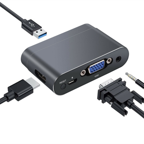 Micro Usb C Lightning A Vga + Hdmi Ios Android Mac Windows