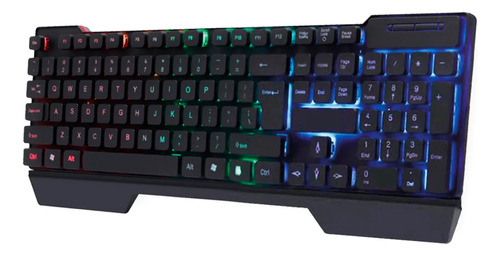 Kit Teclado Mouse Gamer Pro Audifonos Retroilumin Usb Negro