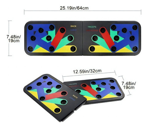 Plancha de flexión de brazos para flexiones, ejercicios de color negro