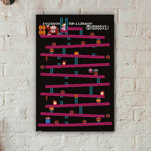 Poster Donkey Kong Gamer Videojuegos Tipo Cartelera 90x60 Cm