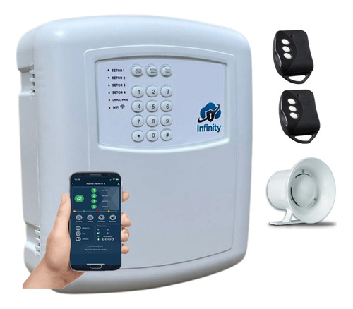 Central Alarme Res. Infinity Wifi C/ App 2c1s