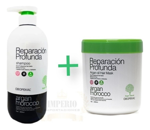 Shampoo Argán Obopekal+crema Reparación Profunda 1000ml Pack