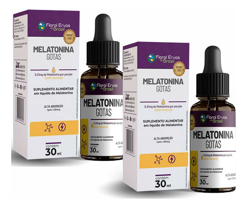 Kit 2x Melatonina Pura Alta Absorção - 30ml Cada - Sabor Maracujá