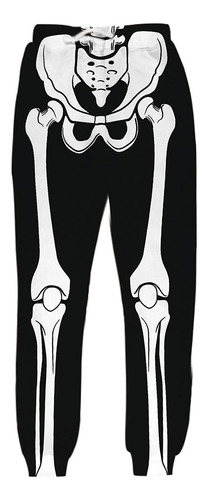 Pantalones De Chándal Con Estampado De Esqueleto De Hallowee