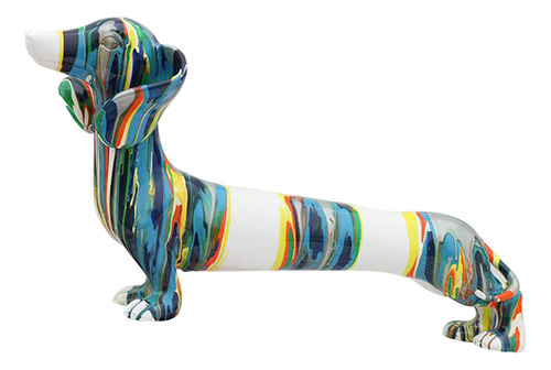 Resina Estatueta Estátua Coleções Colorido Animal Cão