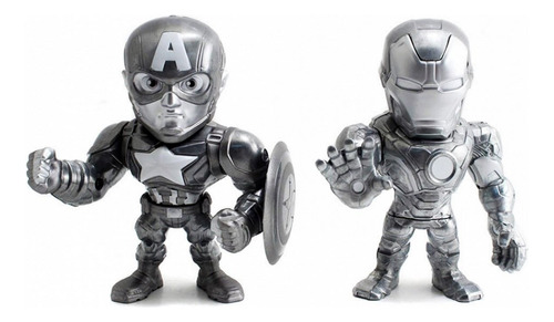 Bonecos Matal Die Cast Capitão America E Homem De Ferro 3956