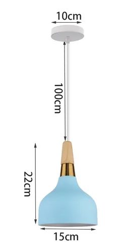 Lámpara De Colgante Nórdica Metal Luz De Techo E27 Ø15cm