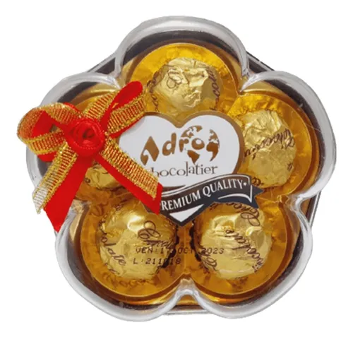 Estuche Regalo Chocolates Flor Margarita Golden Adro X5