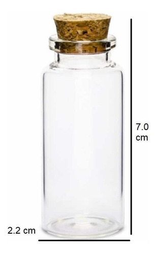 Frascos Frasquitos Botellitas De Vidrio Tapa Corcho 7.0cm X3