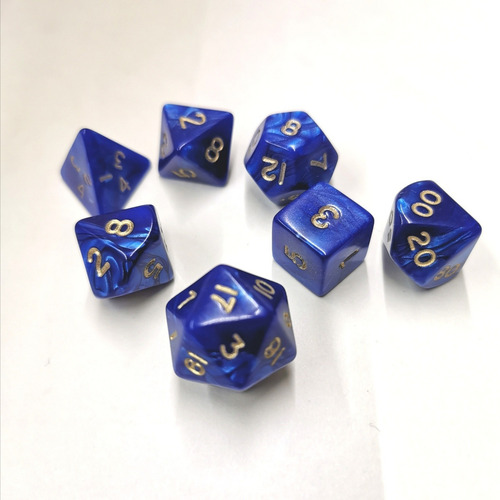 Set De 7 Dados Poliedricos, Para Juegos De Rol Color Basico