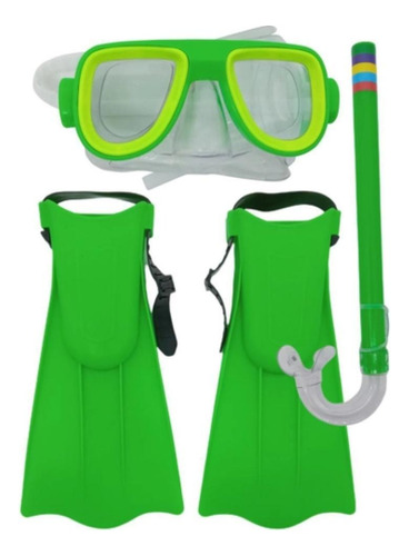 Kit Máscara Mergulho Snorkel Nadadeiras E Respirador Praia