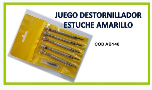 Juego Destornilladores Para Relojeria X5 Pcs Con Repuesto