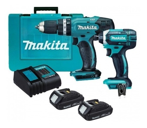 Kit Makita 18 Volts Taladro Percutor + Atornillador Impacto