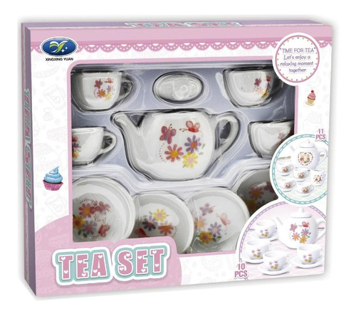 Juego De Té Para Niña Juguete 10 Piezas Simil Porcelana