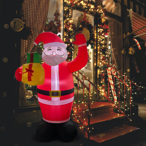 Inflables Navideños Iluminados De Papá Noel Decoración