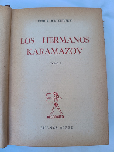 Los Hermanos Karamozov Tomo 1 Y 2 Fedor Dostoievski (Usado)