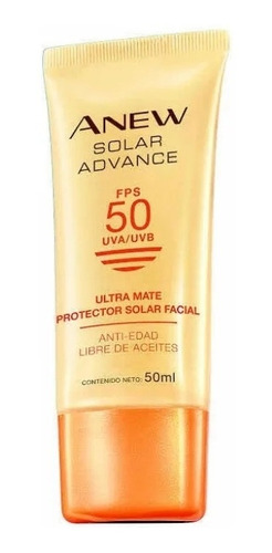Protector Solar Facial Crema Libre Aceite Fps 50 Anew Avon