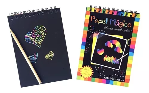 Papel Mágico Libreta Espiral 10 Hojas Dibujo Arte Multicolor