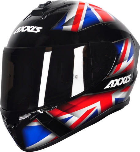 Imagem 7 de 10 de Capacete Moto Axxis Draken Uk Azul + Viseira Fume