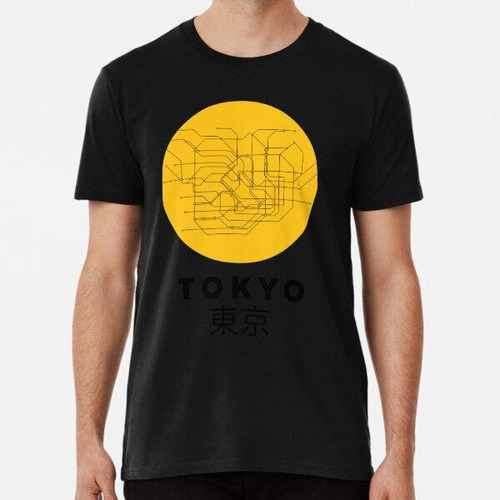 Remera Arte Gráfico Del Mapa Del Metro Amarillo De Tokio ALG