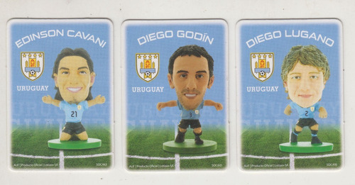 Futbol Uruguay 3 Tarjetas Lotizen Jugadores Seleccion 2014