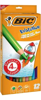 Colores Bic Evolution Largos Mina Gruesa 4mm 943468 C/12 /vc