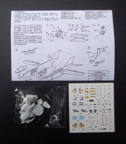 Imagen 3 de 9 de Maqueta Para Armar De Avión Fma Ia 63 Pampa (1/72)